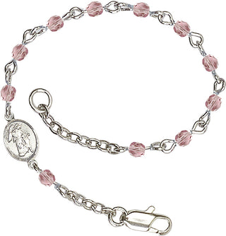 Silver Plated Bracelet with 4mm Zircon Fire Polished beads