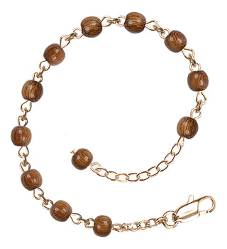 Adjustable 14 Karat Gold-Filled 4mm Wood Beaded Bracelet