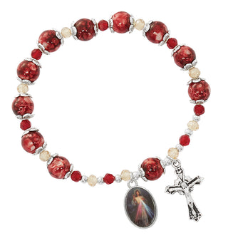 Red Divine Mercy Stretch Brac
