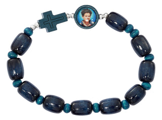 Oval Blue Wood Carlo Acutis
