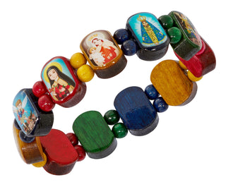 Men'S Size Wood Saint Bracelet