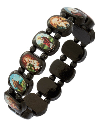 Men'S Size Wood Saint Bracelet