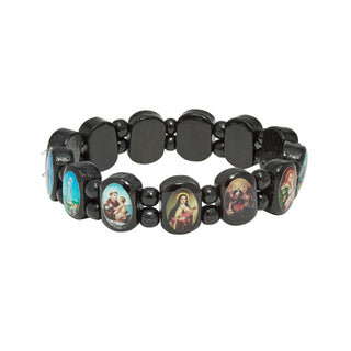 Men'S Size Wood Saint Bracelet