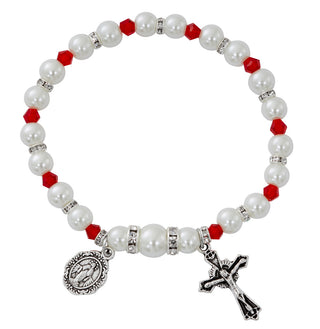 Aqua Stretch Rosary Bracelet