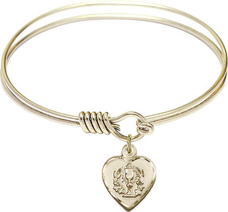 Bangle Bracelet with a Heart / Communion charm.