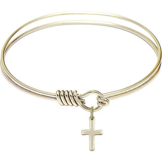 Bangle Bracelet with a Cross charm.