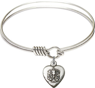 Bangle Bracelet with a Heart / Communion charm.