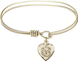 Bangle Bracelet with a Heart / Communion charm.