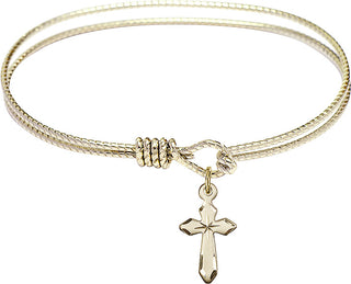 Bangle Bracelet with a Cross charm.