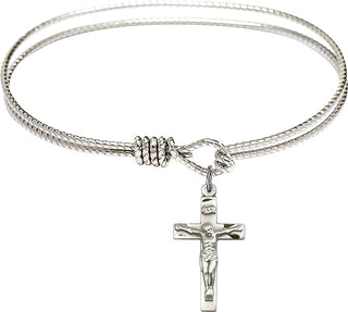 Bangle Bracelet with a Crucifix charm.