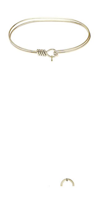7 inch Oval Eye Hook Hamilton Gold Bangle Bracelet with a 14kt Gold Filled Anchor charm.
