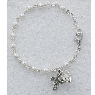 Sterling Silver 3MM 6 1/2" Pearl Bracelet