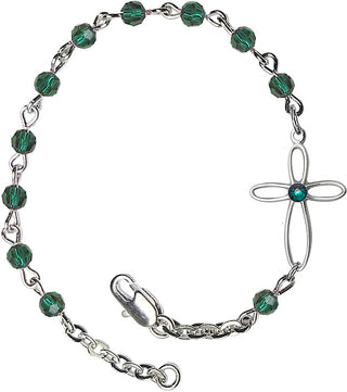4mm Bracelet with Emerald Swarovski beads