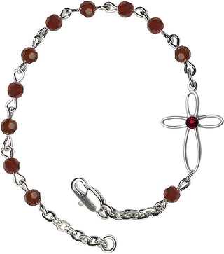 4mm Bracelet with Garnet Swarovski beads