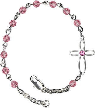4mm Bracelet with Rose Swarovski beads