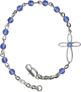 4mm Bracelet with Sapphire Swarovski beads