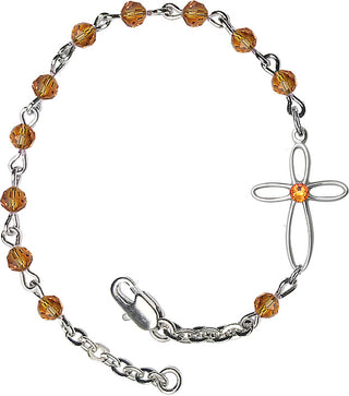 4mm Bracelet with Topaz Swarovski beads