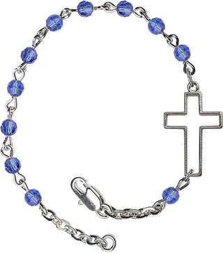 4mm Bracelet with Sapphire Swarovski beads