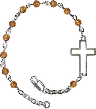 4mm Bracelet with Topaz Swarovski beads