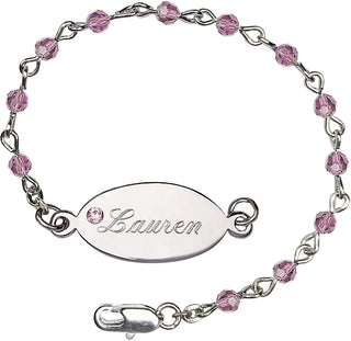 4mm Bracelet with Amethyst Swarovski beads