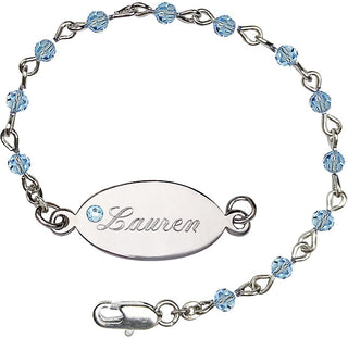 4mm Bracelet with Aqua Swarovski beads