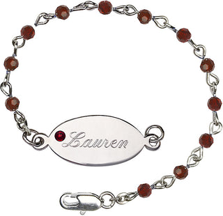 4mm Bracelet with Garnet Swarovski beads