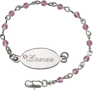 4mm Bracelet with Light Amethyst Swarovski beads