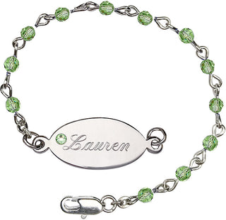 4mm Bracelet with Peridot Swarovski beads