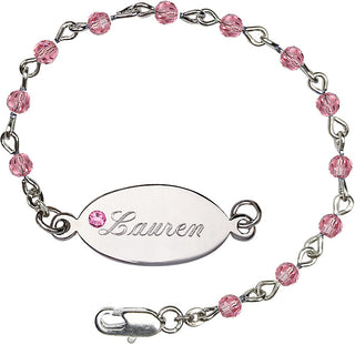 4mm Bracelet with Rose Swarovski beads