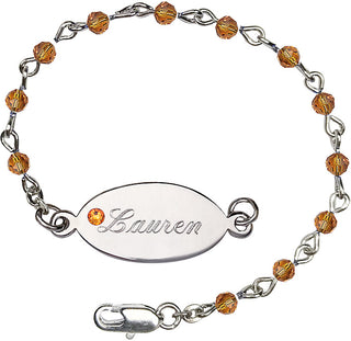 4mm Bracelet with Topaz Swarovski beads