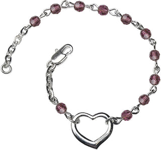 4mm Bracelet with Amethyst Swarovski beads