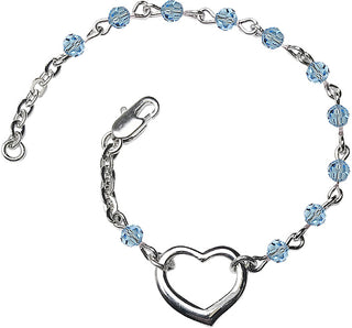 4mm Bracelet with Aqua Swarovski beads