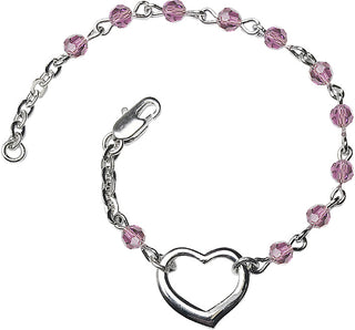4mm Bracelet with Light Amethyst Swarovski beads