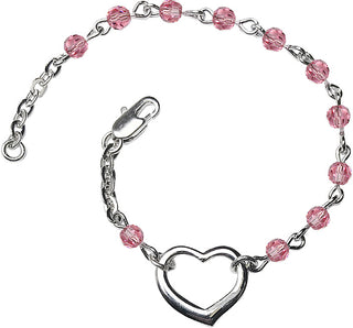 4mm Bracelet with Rose Swarovski beads