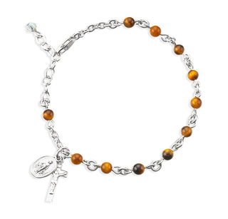Genuine Tiger Eye Rosary Bracelet