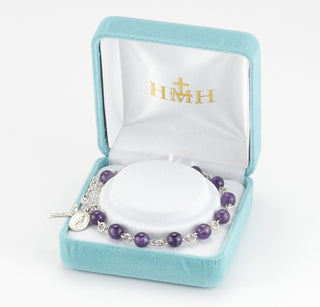 Rose Opal Round Faceted Finest Austrian Crystal Sterling Bracelet