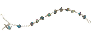 Multi Color Finest Austrian Crystal Faceted Cube Sterling Bracelet