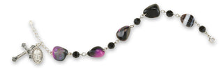 6mm Freshwater Pearl and Crystal Rosary Bracelet