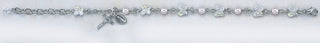 Solid Sterling Link | Pink Guardian Angel Bracelet