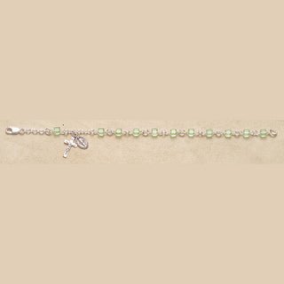 Blue Faux Pearl Rosary Bracelet