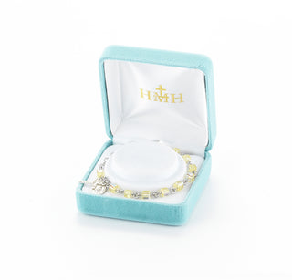 White Faux Pearl Rosary Bracelet