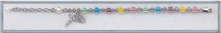 Pink Flower Venetian Glass Sterling Bracelet
