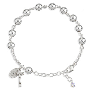 High Polished Round Sterling Silver Bracelet 1