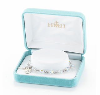 Aurora Round Faceted Finest Austrian Crystal Sterling Bracelet