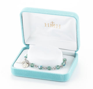 Erinite Round Faceted Finest Austrian Crystal Sterling Bracelet