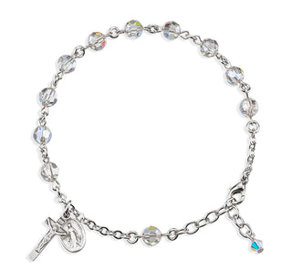 Smoked Crystal Round Faceted Finest Austrian Crystal Sterling Bracelet