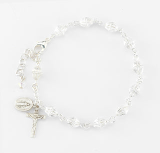 Bicone Corrugated Sterling Silver Bracelet
