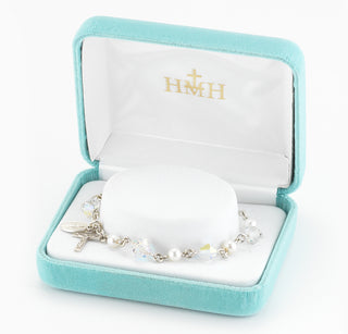 Tin Cut Light Amethyst Rosary Bracelet