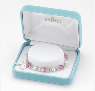 Tin Cut Light Rose Rosary Bracelet