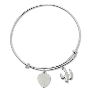 Adult Holy Spirit Dove Pewter Engravable Bracelet